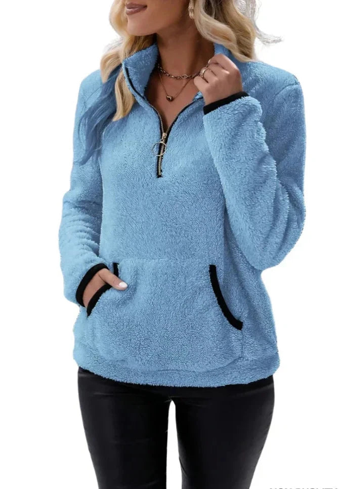Birgitta | Soft Touch Pullover med Sherpa Textur