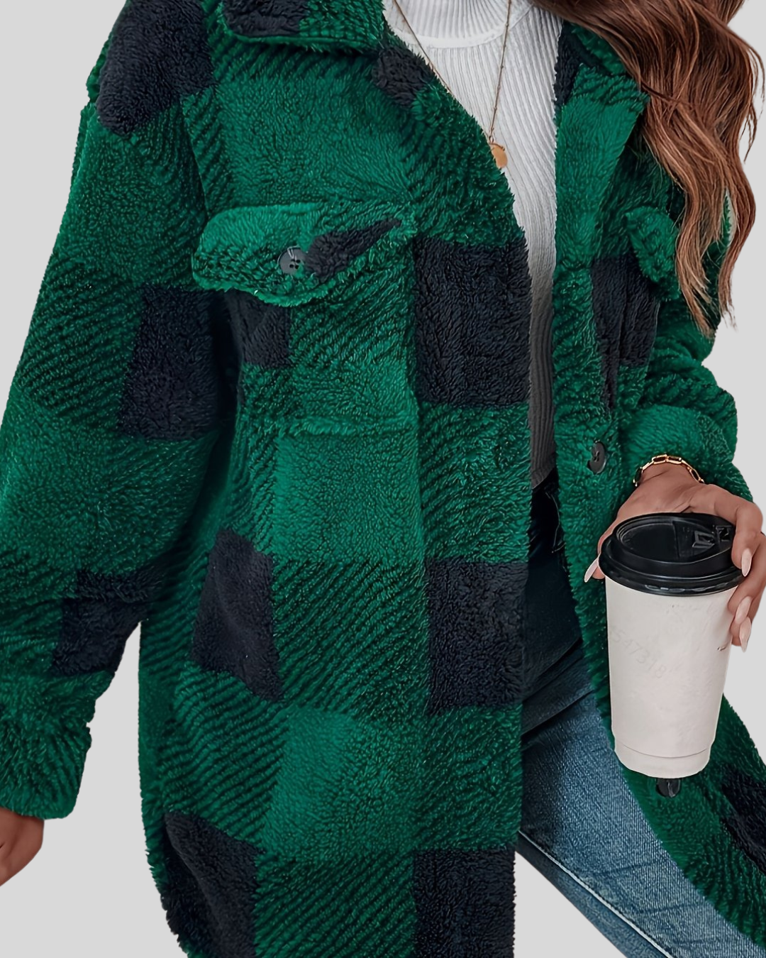 Birgitta – Rutig Knit med Hög Stretch