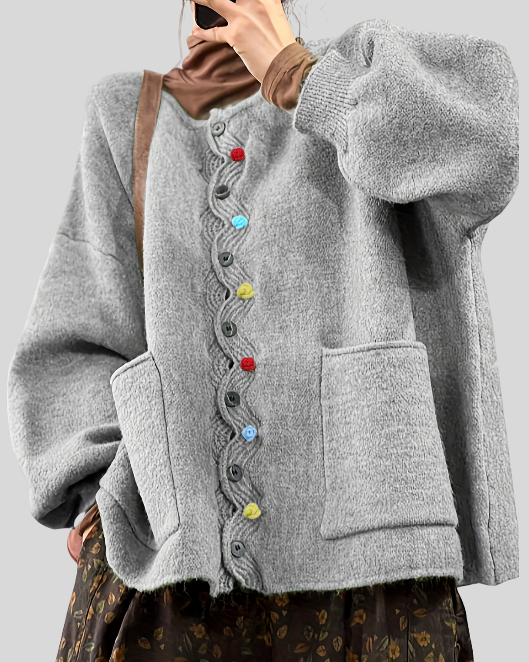 Birgitta – Eleganta Midi Coat med Tidlösa Detaljer