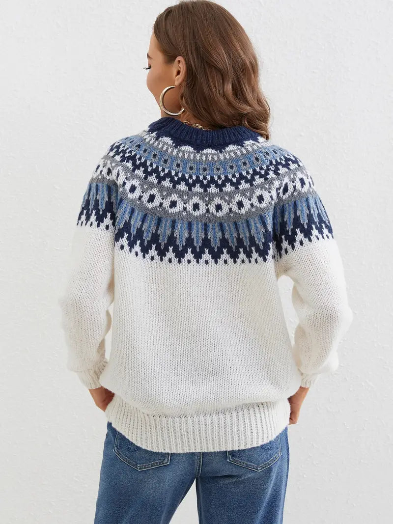 Birgitta | Fashionable Patterned Sweater