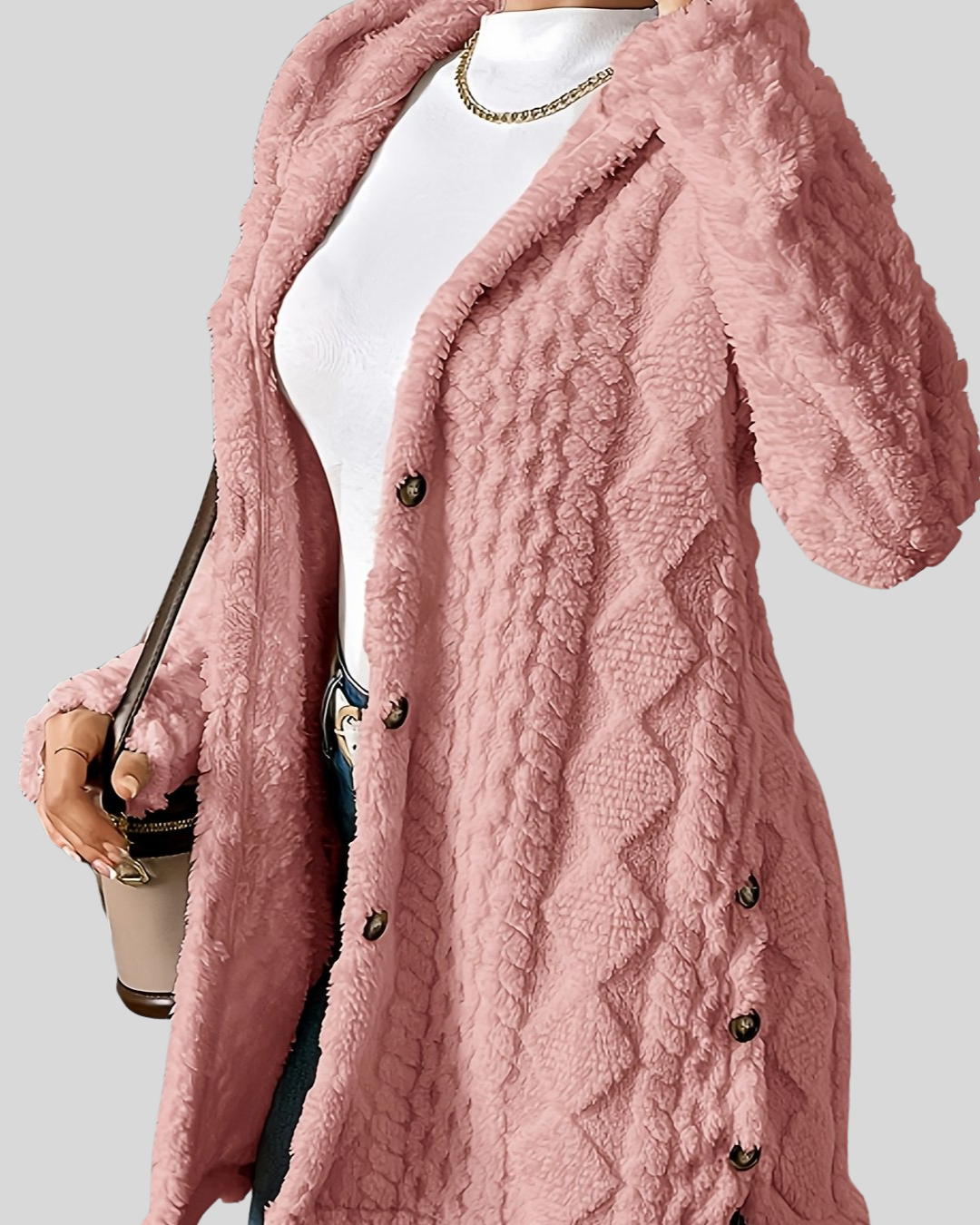 Birgitta – Argyle Knit Coat med Avslappnad Stil