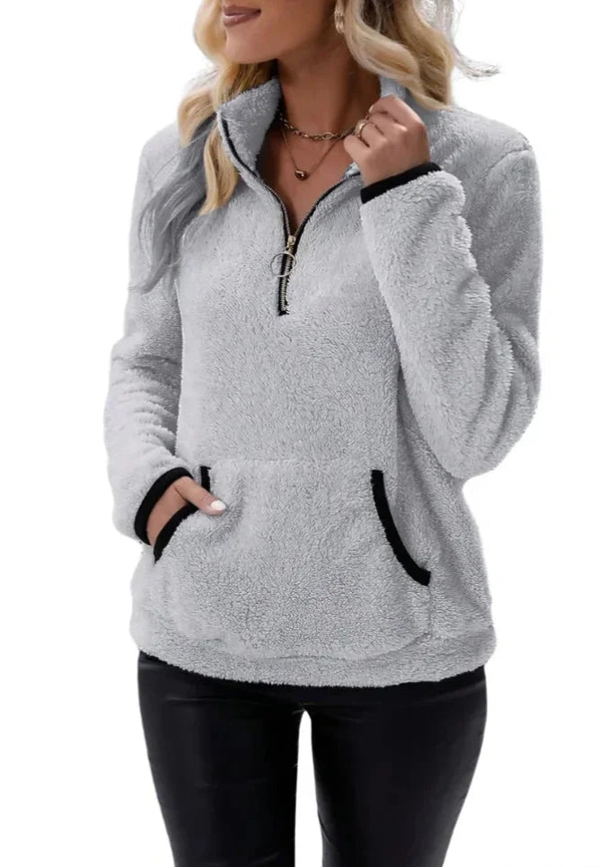 Birgitta | Soft Touch Pullover med Sherpa Textur