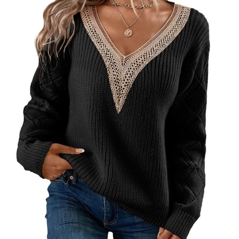 Birgitta | V-neck Long Sleeve Knitted Sweater