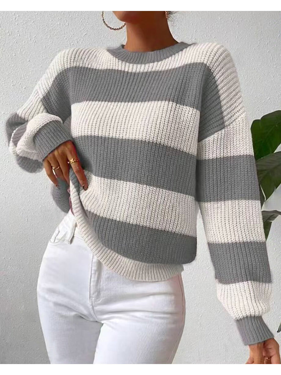 Birgitta | Randig Långärmad Crew Neck Tröja