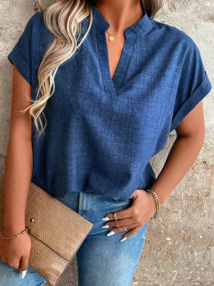 Birgitta | Elinor – Topp med mjukt fall och avslappnad v-ringning