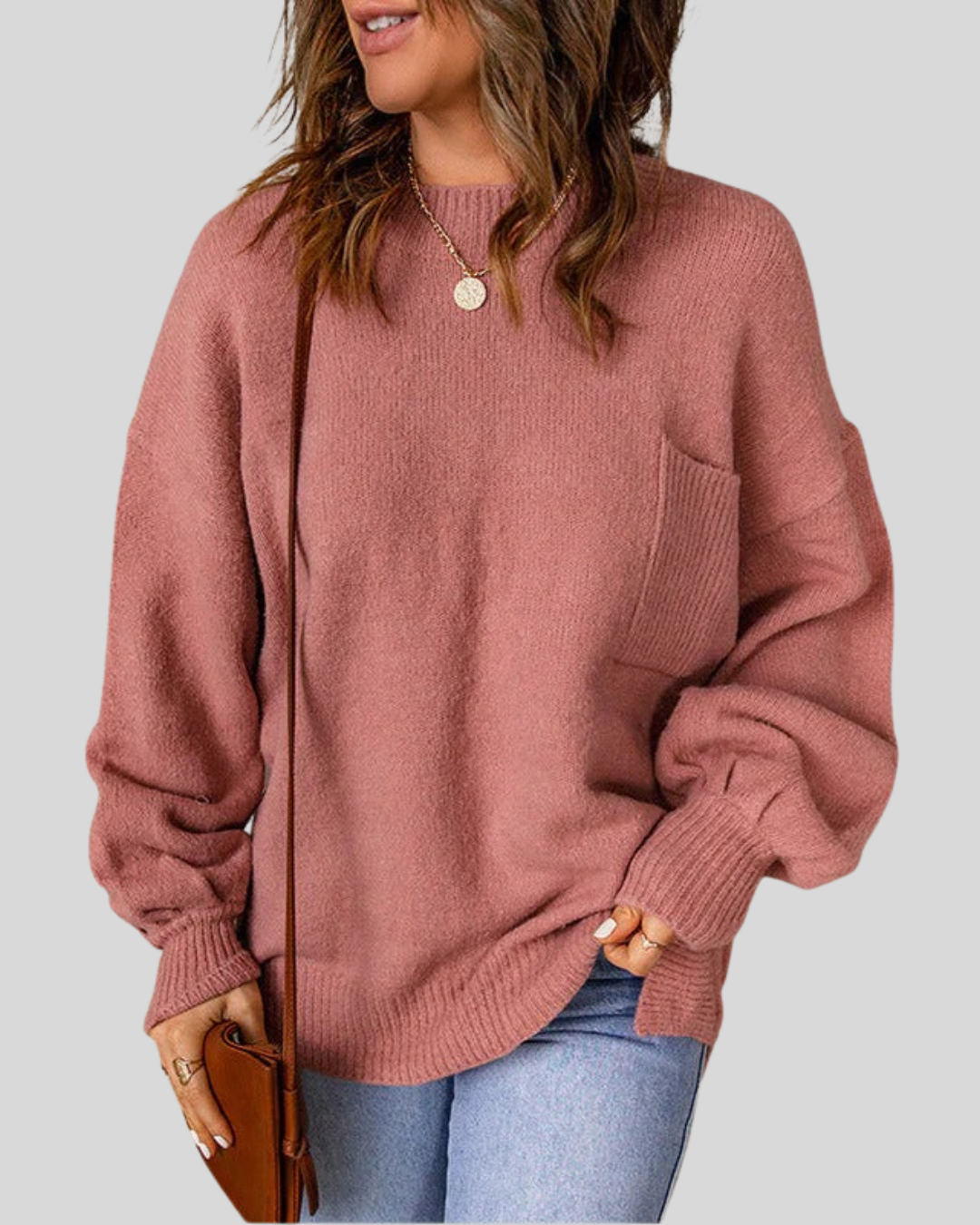 Birgitta | Crew Neck Långärmad Lös Tröja