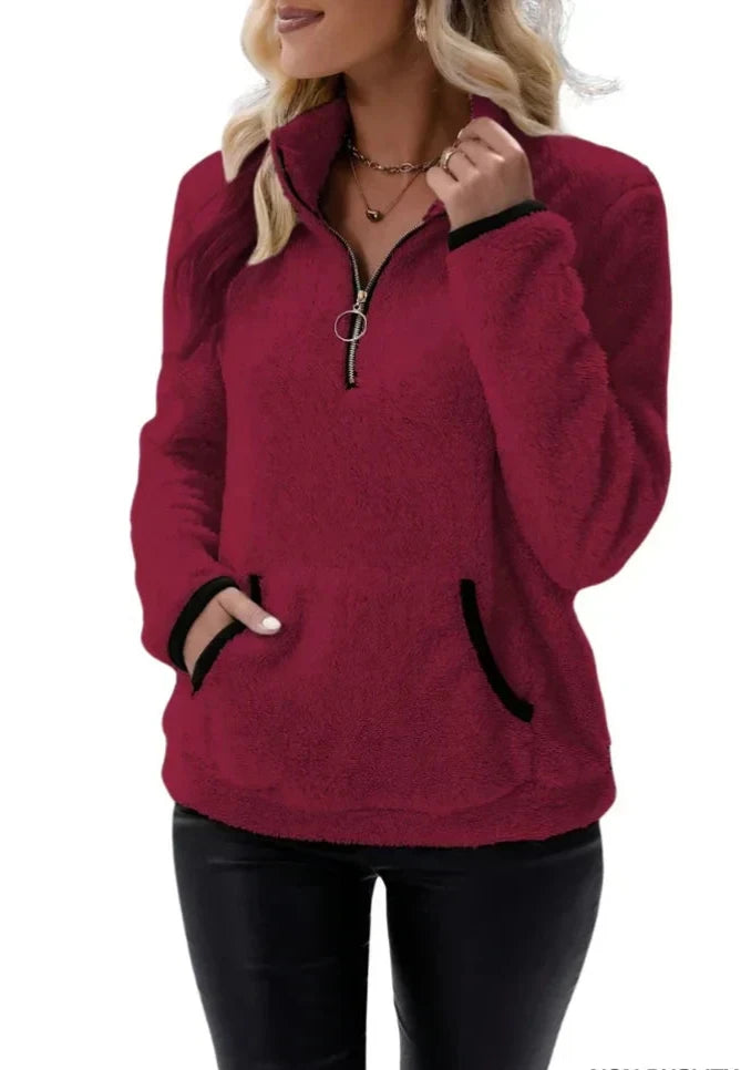 Birgitta | Soft Touch Pullover med Sherpa Textur