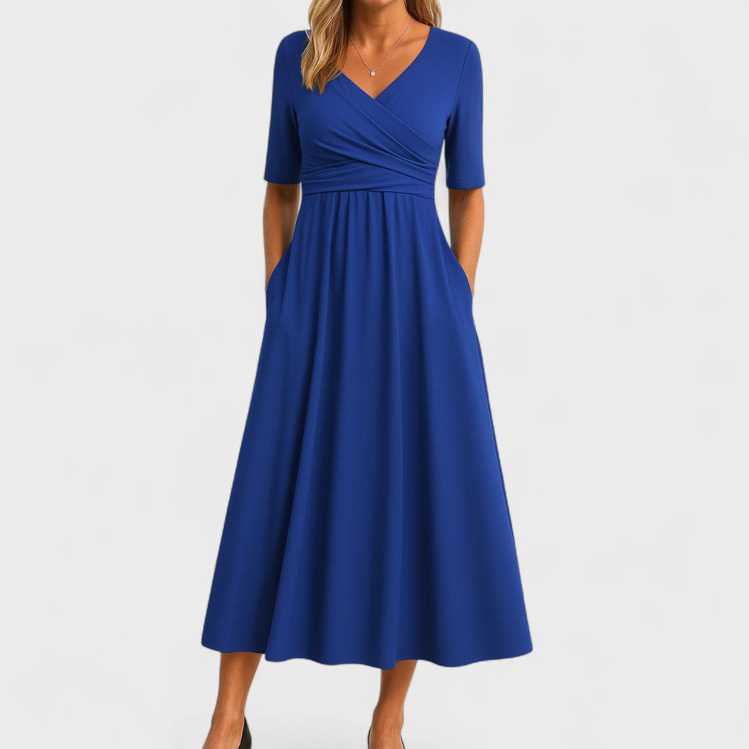 Birgitta | Elegant Midiklänning för Alla Tillfällen