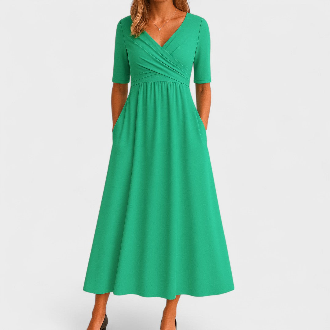 Birgitta | Elegant Midiklänning för Alla Tillfällen