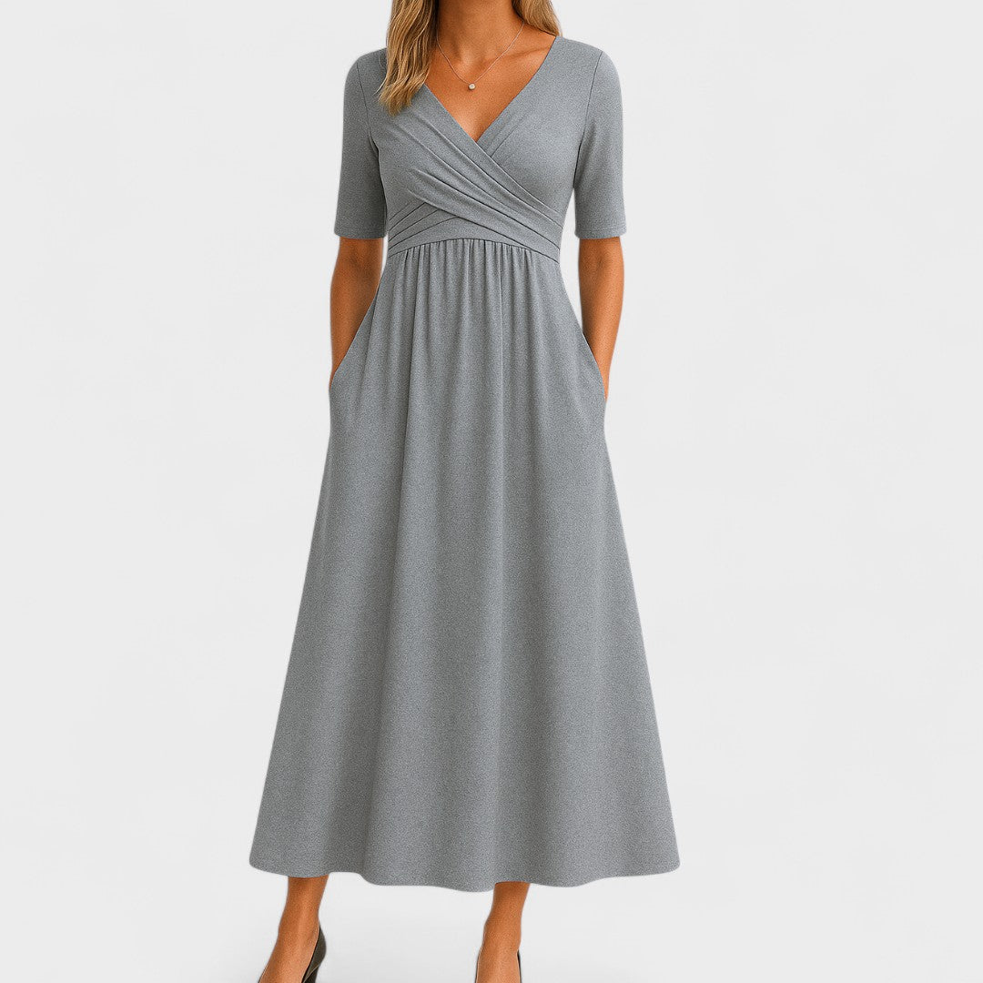 Birgitta | Elegant Midiklänning för Alla Tillfällen