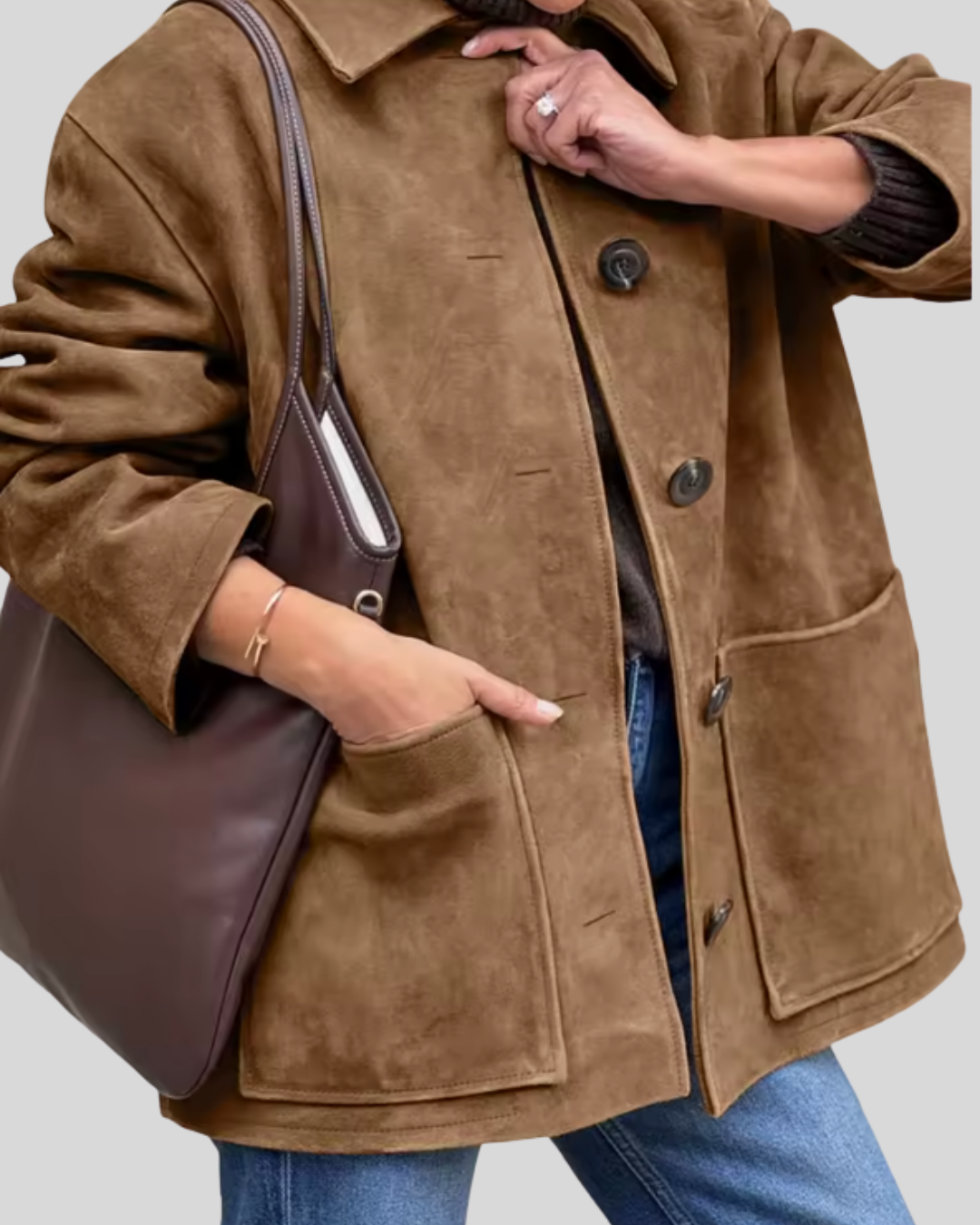 Birgitta | Elegant jacka i fuskmocka