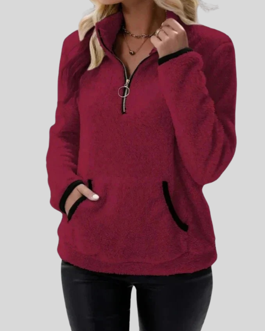Birgitta | Soft Touch Pullover med Sherpa Textur