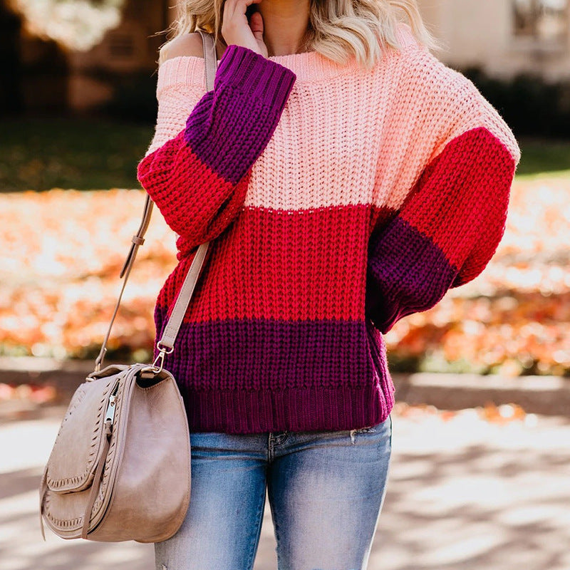 Birgitta | Off Shoulder Casual Långärmad Tröja