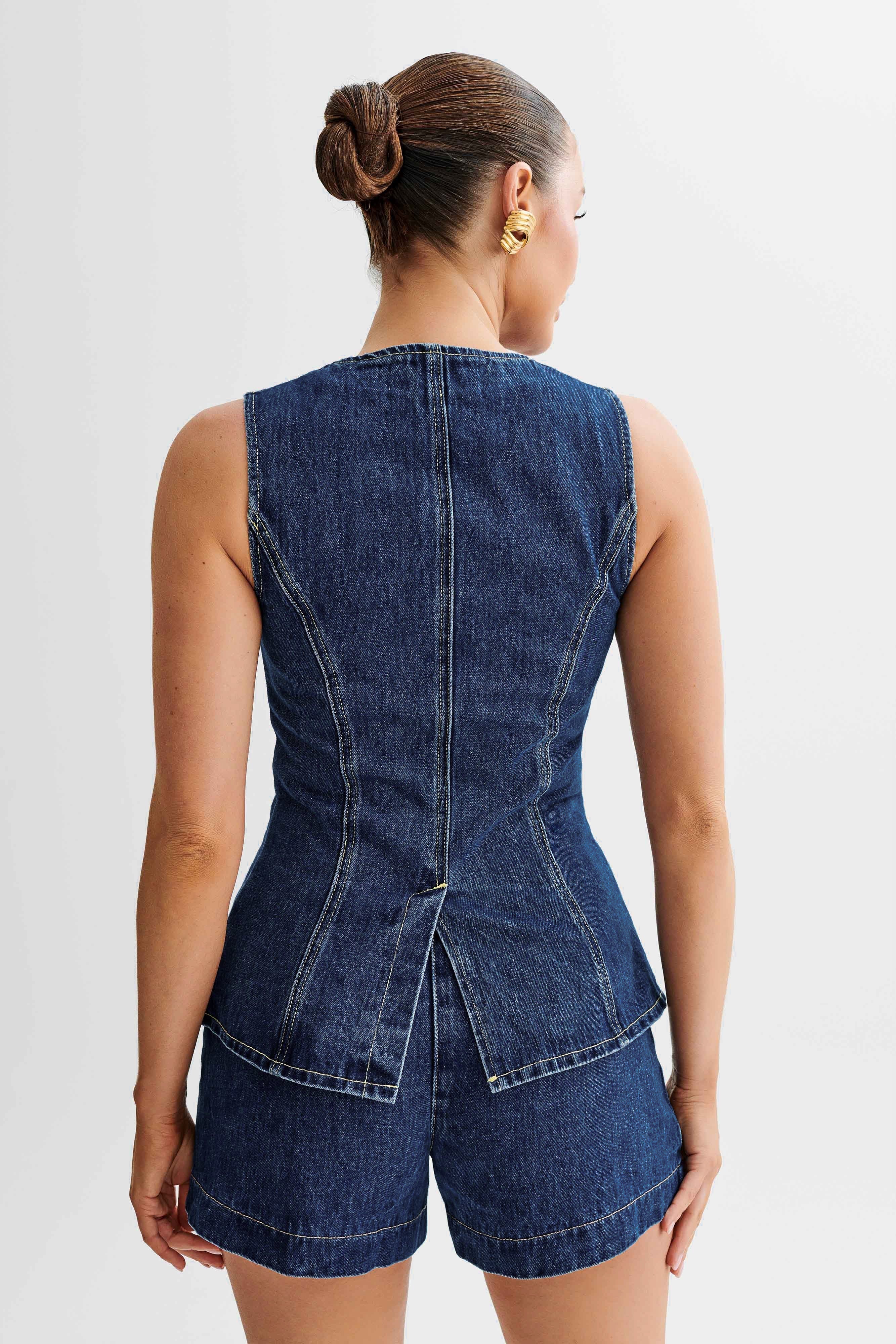 Birgitta | Trendigt denimset med knappar