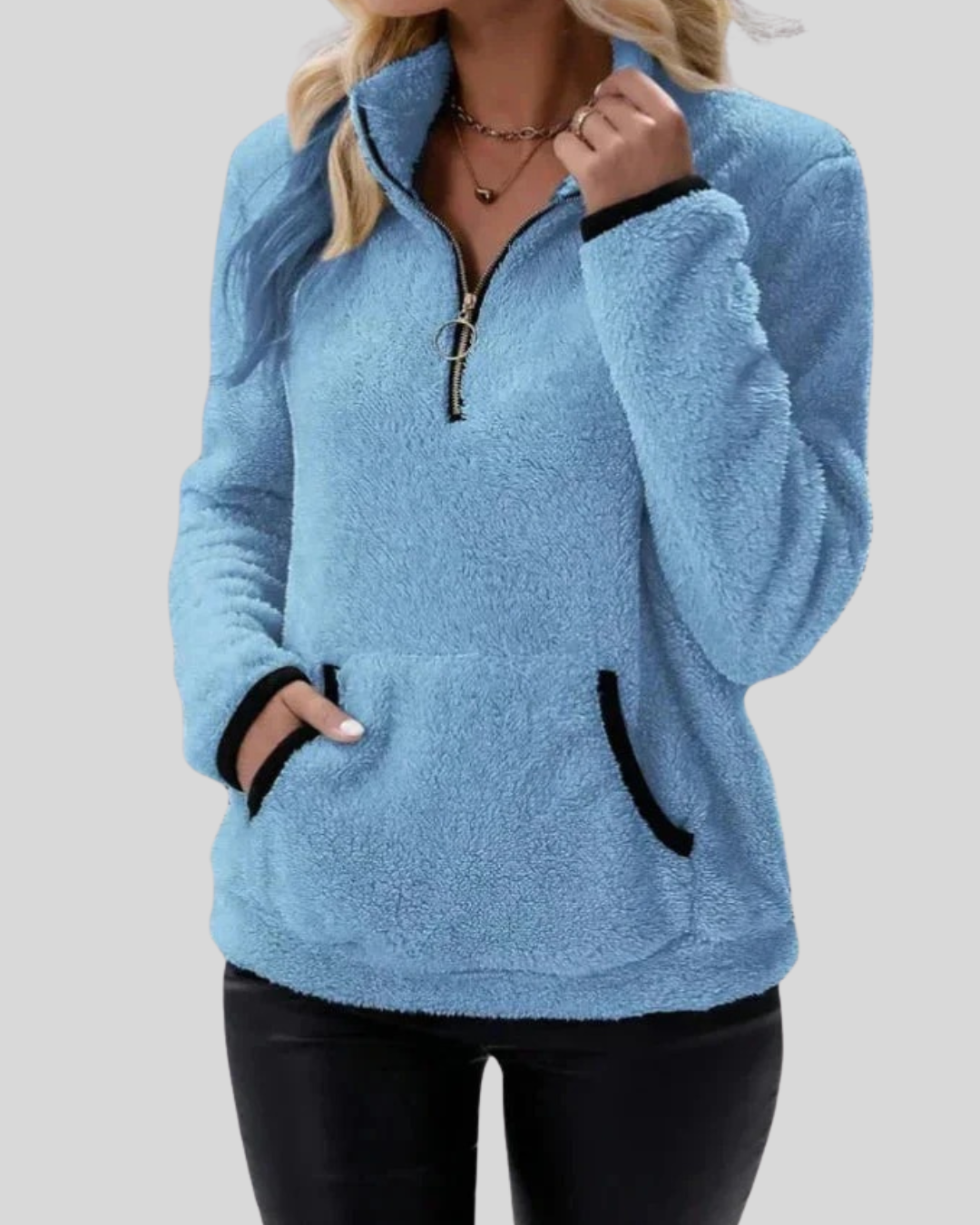 Birgitta | Soft Touch Pullover med Sherpa Textur