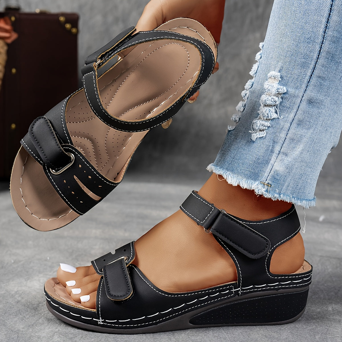Birgitta | Aldona - Ortopediska sandaler med kilklack