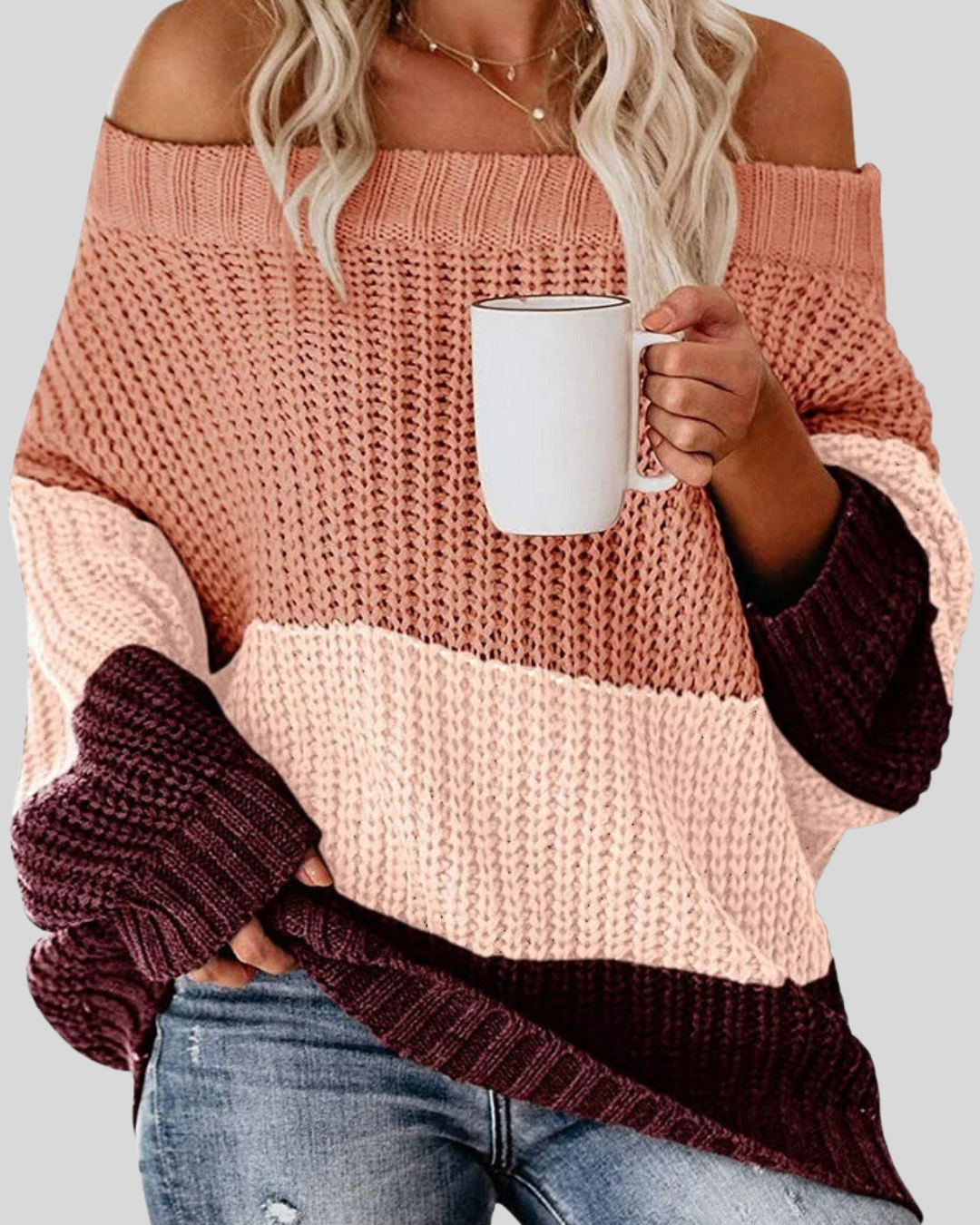 Birgitta | Off Shoulder Casual Långärmad Tröja