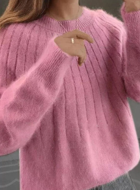 Birgitta | Fluffig stickad tröja