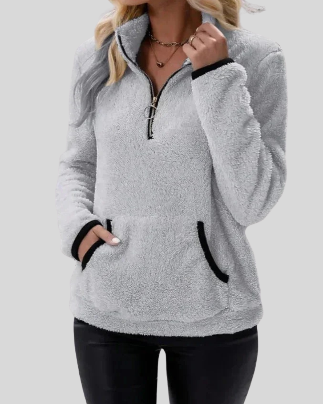 Birgitta | Soft Touch Pullover med Sherpa Textur