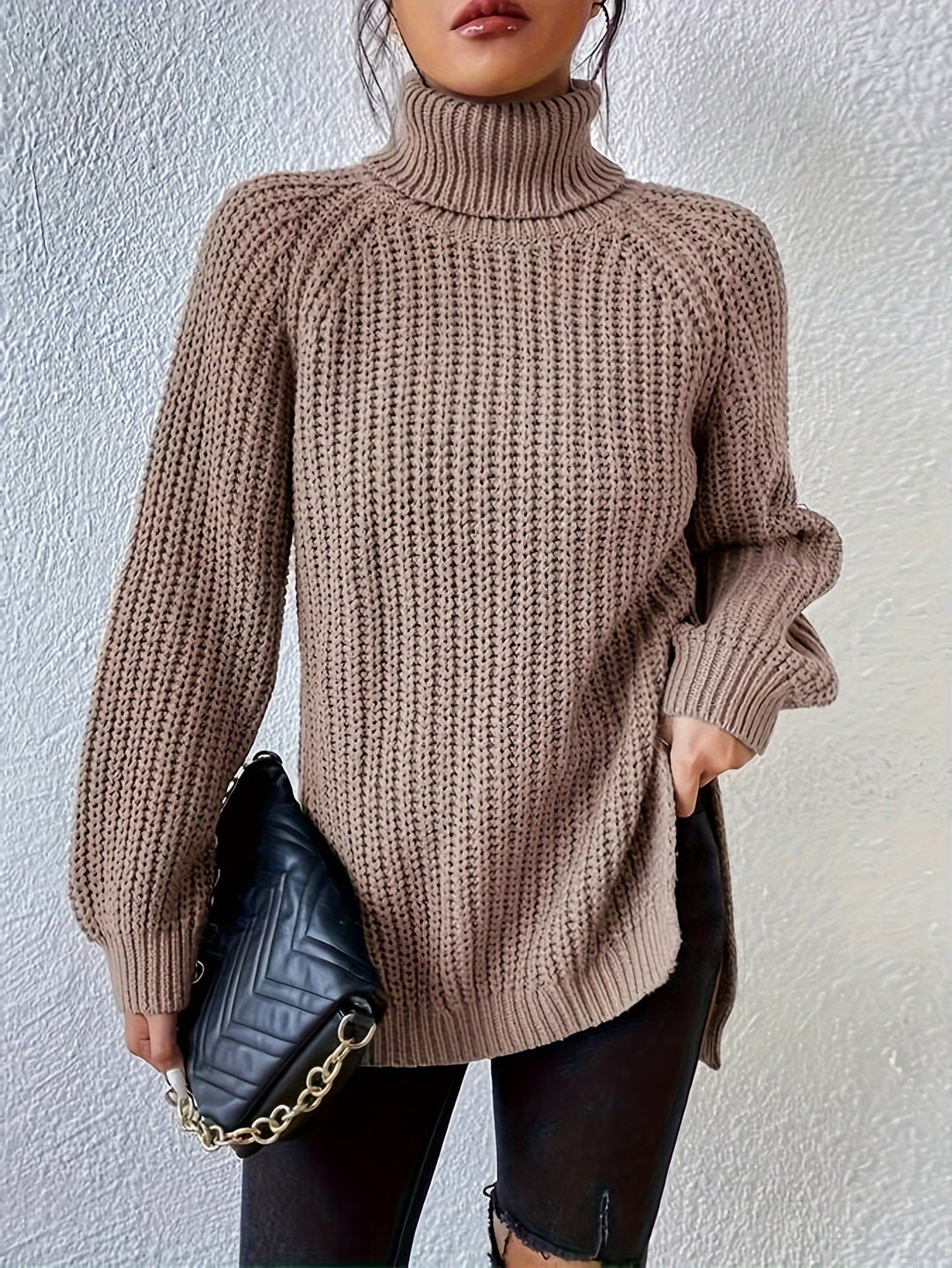 Birgitta | Stickad Höghalssweater