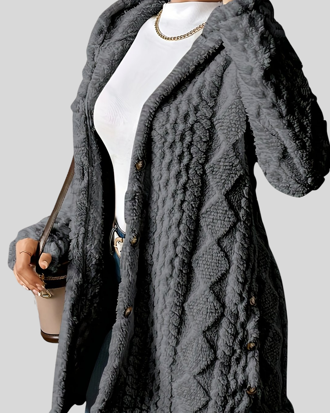 Birgitta – Argyle Knit Coat med Avslappnad Stil