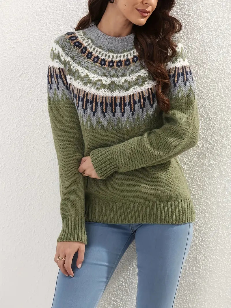 Birgitta | Fashionable Patterned Sweater