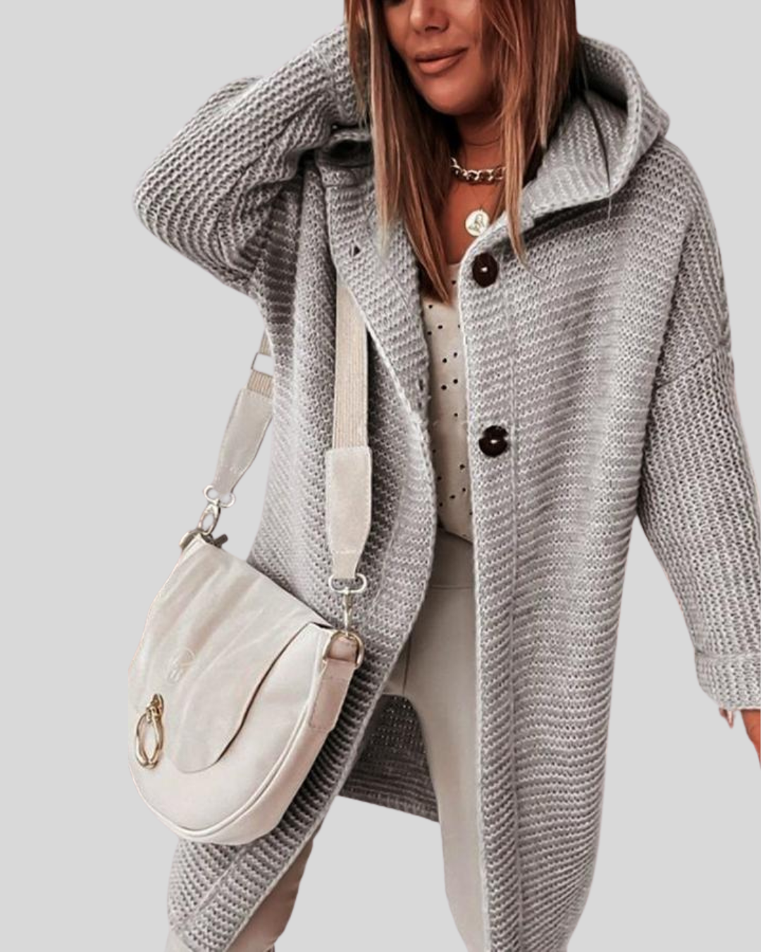 Birgitta | Casual Lång Cardigan med Knappar