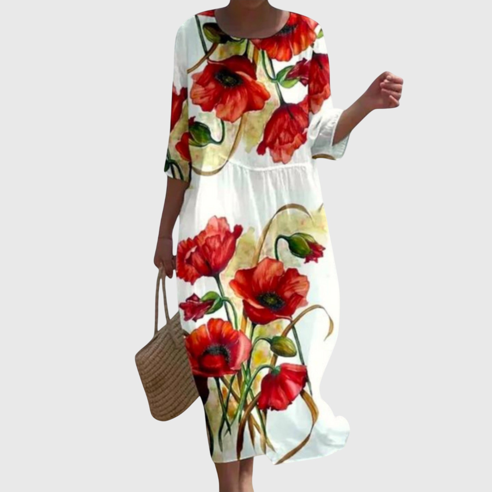Birgitta | Stilig Blommig Maxi Klänning