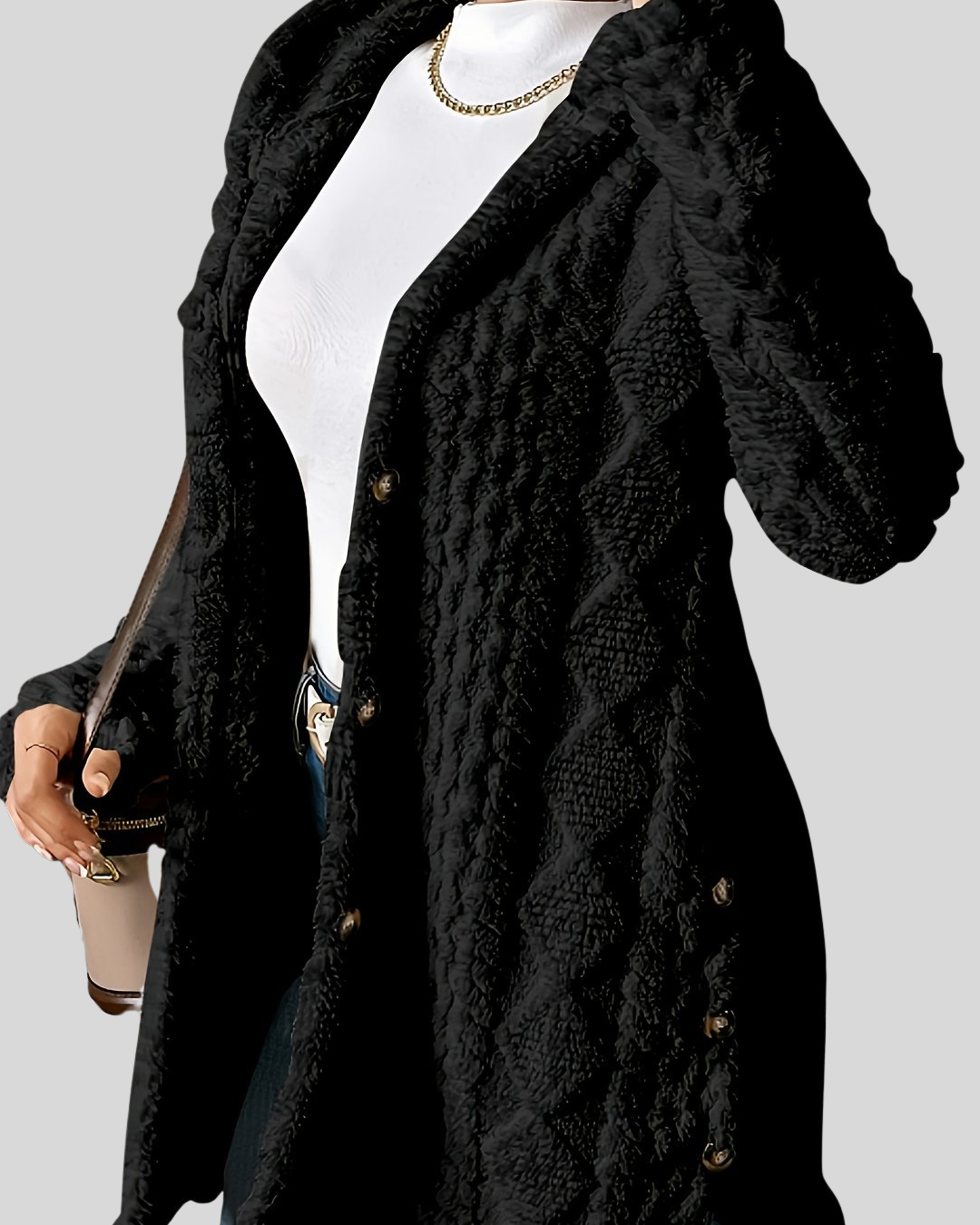 Birgitta – Argyle Knit Coat med Avslappnad Stil