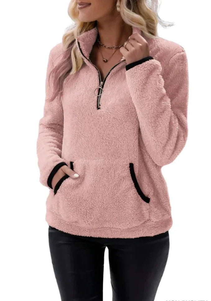 Birgitta | Soft Touch Pullover med Sherpa Textur