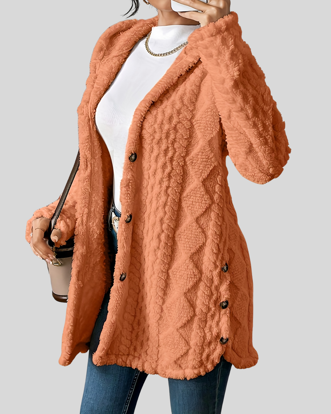 Birgitta – Argyle Knit Coat med Avslappnad Stil