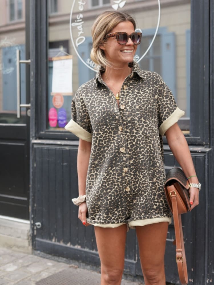 Birgitta | Skjortklänning med leopardprint