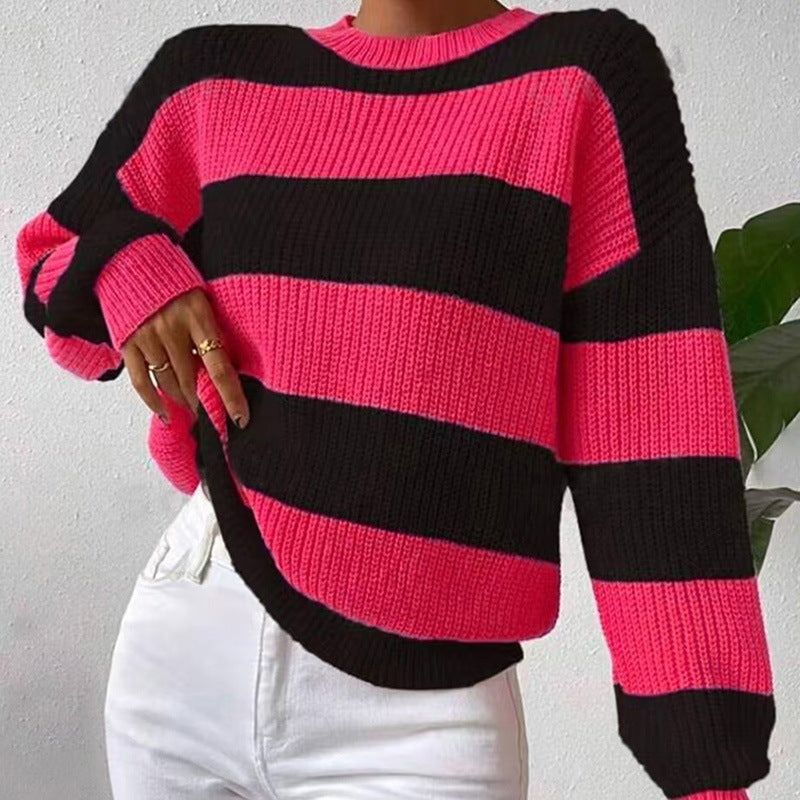 Birgitta | Randig Långärmad Crew Neck Tröja