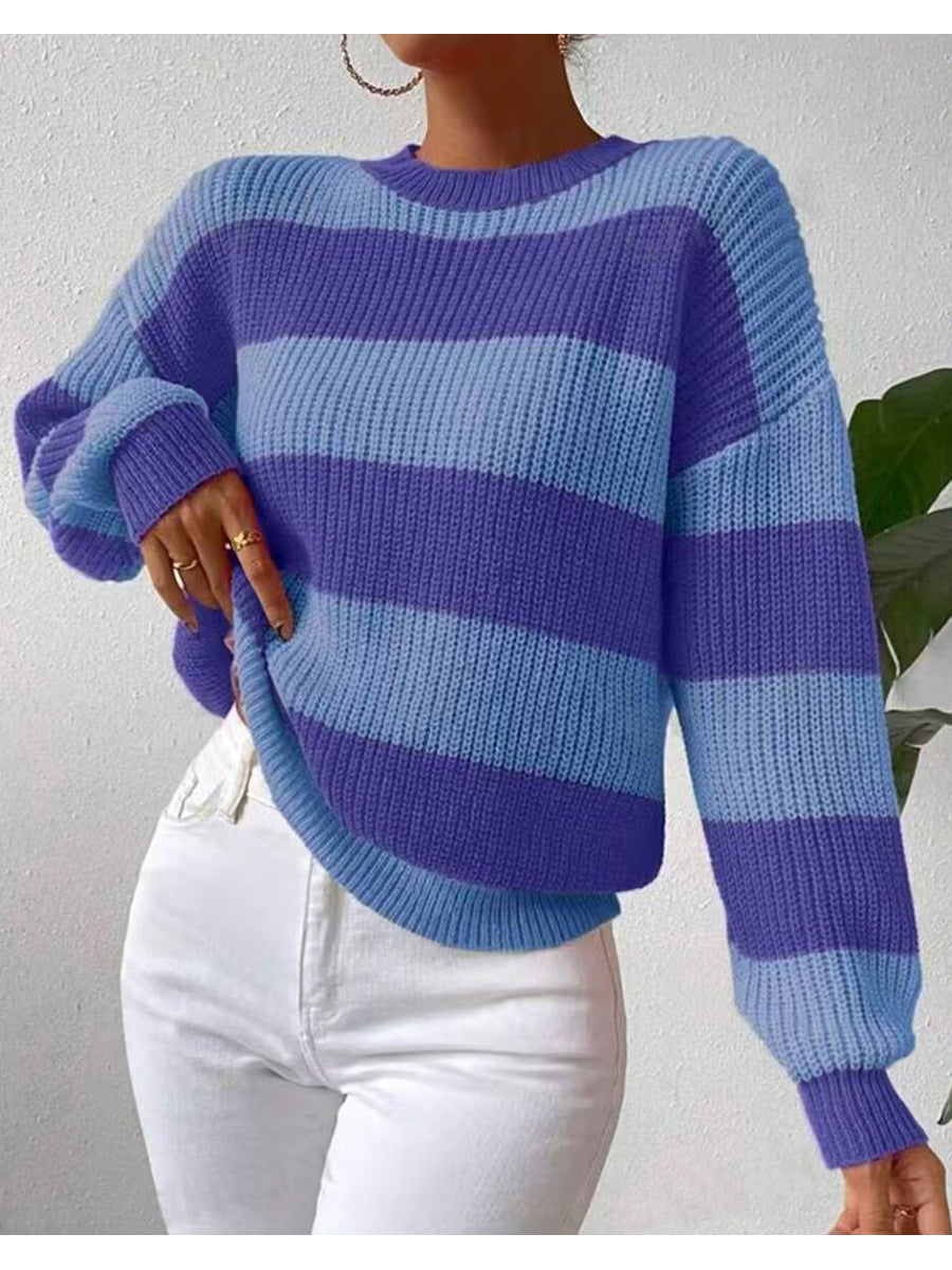 Birgitta | Randig Långärmad Crew Neck Tröja