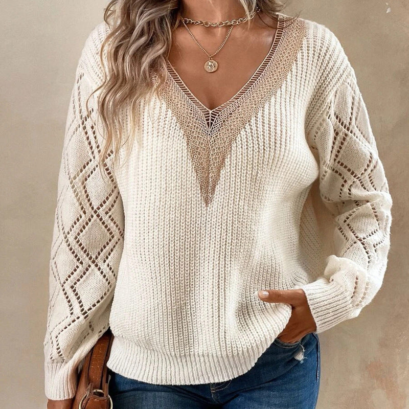 Birgitta | V-neck Long Sleeve Knitted Sweater