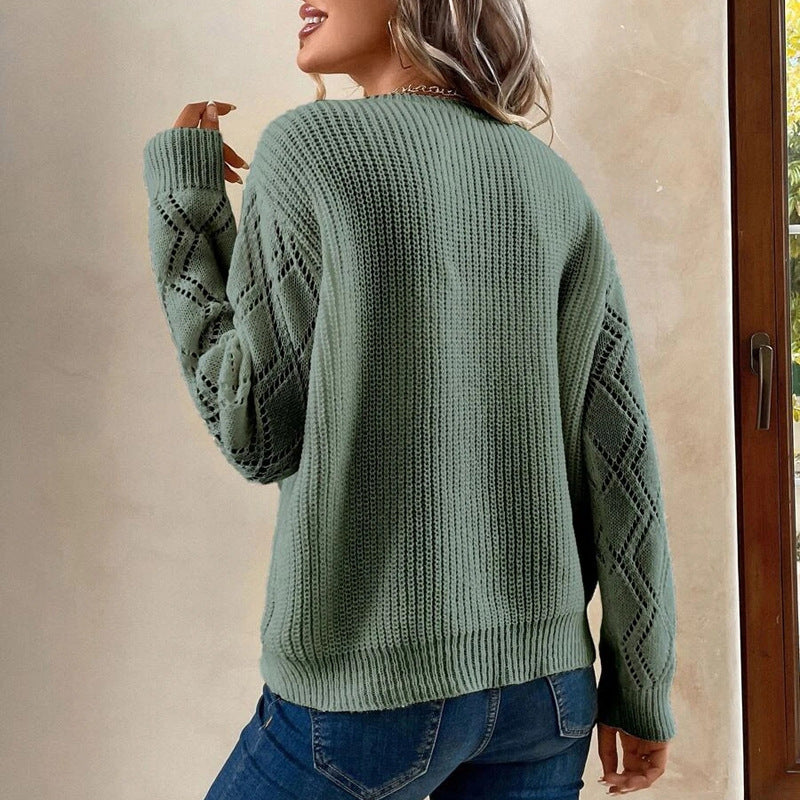 Birgitta | V-neck Long Sleeve Knitted Sweater
