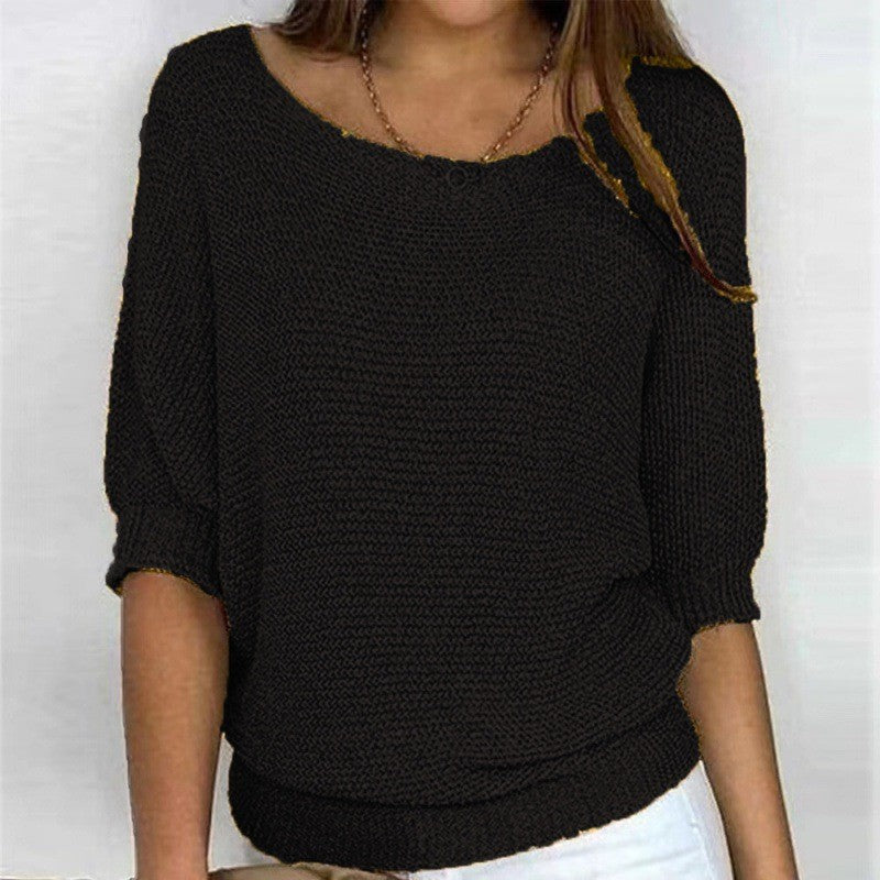 Birgitta | Avslappnad Ribbad Stickad Lounge Topp