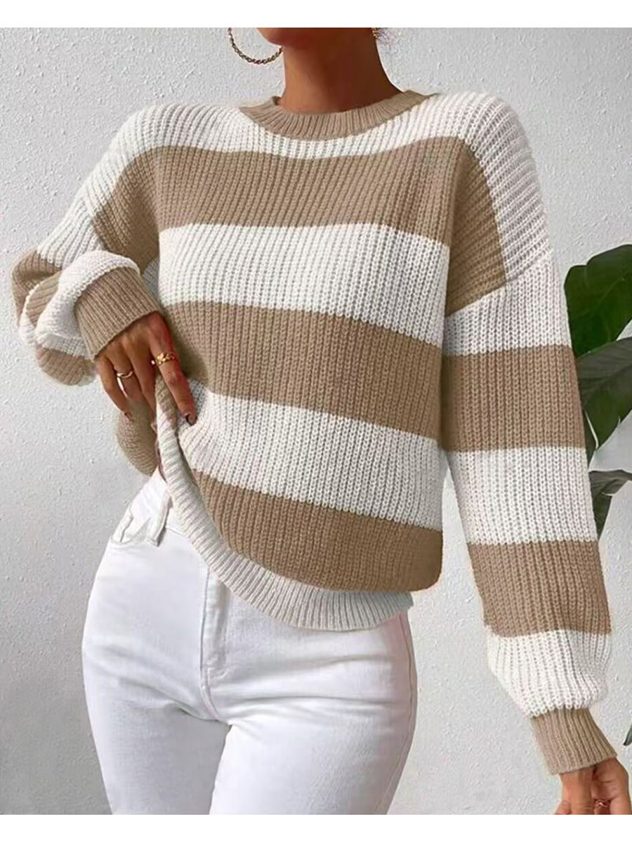 Birgitta | Randig Långärmad Crew Neck Tröja