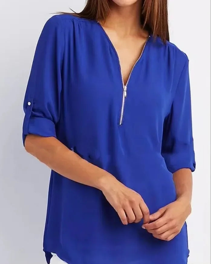 Birgitta | Ronja – Elegant topp med dragkedja