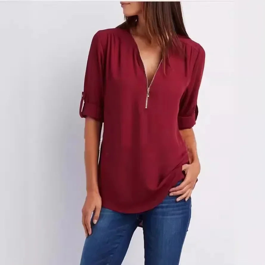 Birgitta | Ronja – Elegant topp med dragkedja