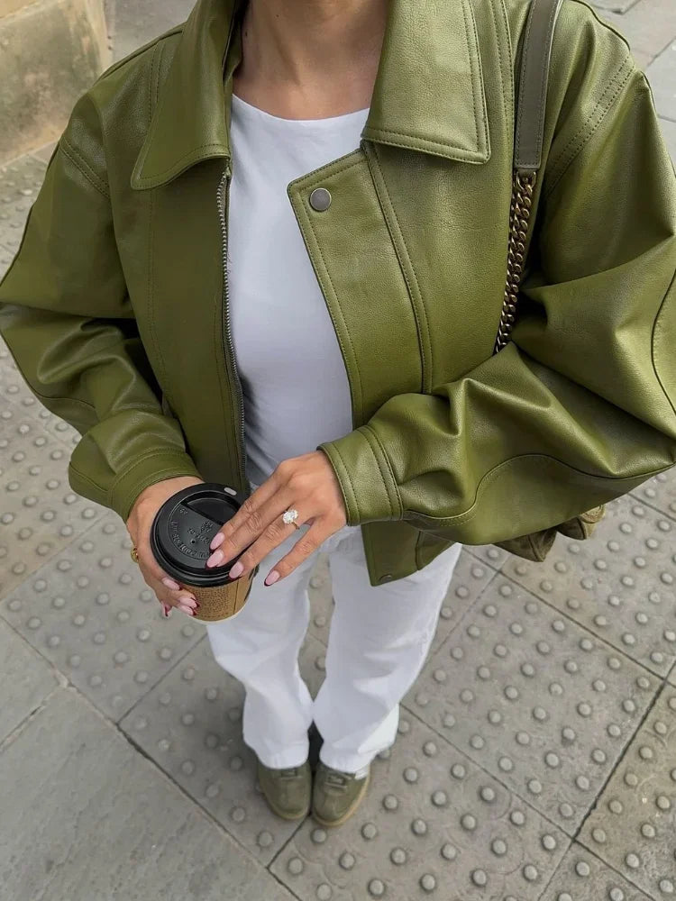Birgitta | Oversized Läderjacka