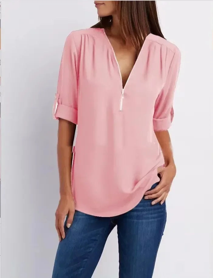 Birgitta | Ronja – Elegant topp med dragkedja