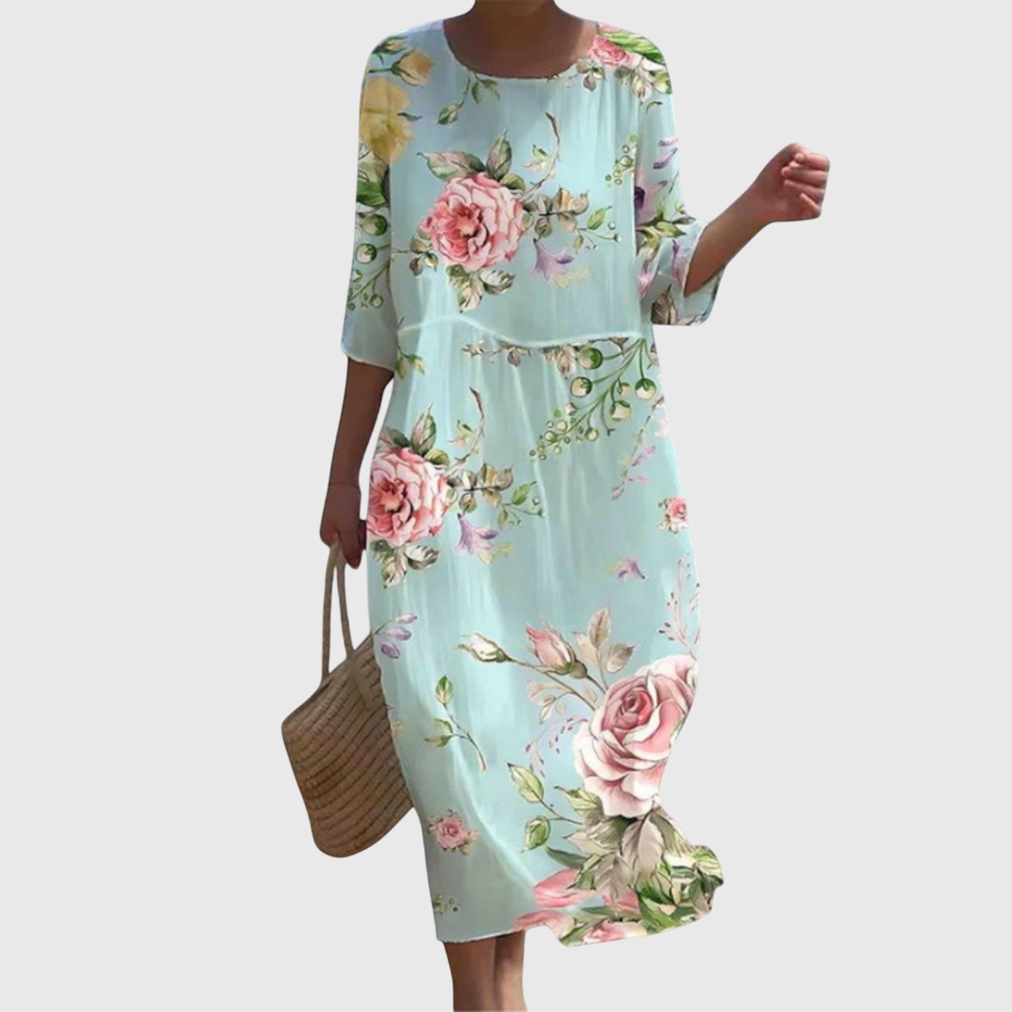 Birgitta | Stilig Blommig Maxi Klänning