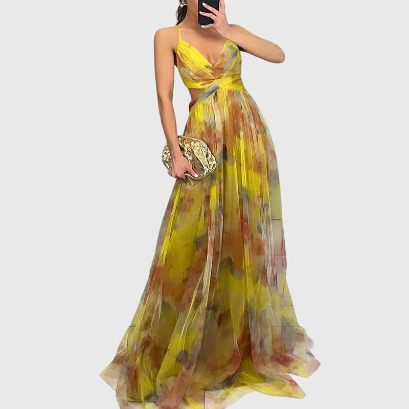 Birgitta | Blommig Maxi Klänning